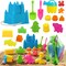 4E's Novelty Kids Beach Toys - 17 Pcs Sand Set w/ Beach Bucket, Shovels, Sand Molds & Mesh Bag